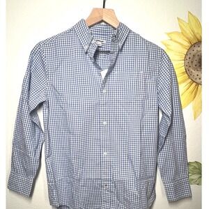 Crewcuts Boys Blue White Gingham Long Sleeve Button Down Shirt Size 12  NEW‎